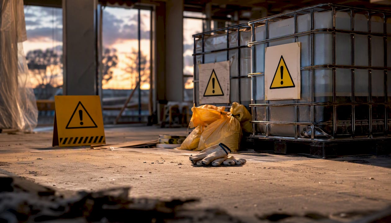 Asbestos and hazardous waste containment on site