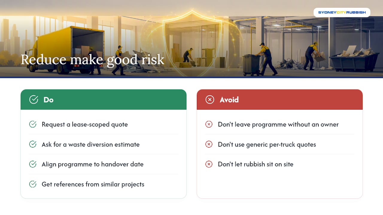 How a managed removal partner reduces make good risk — overview diagram