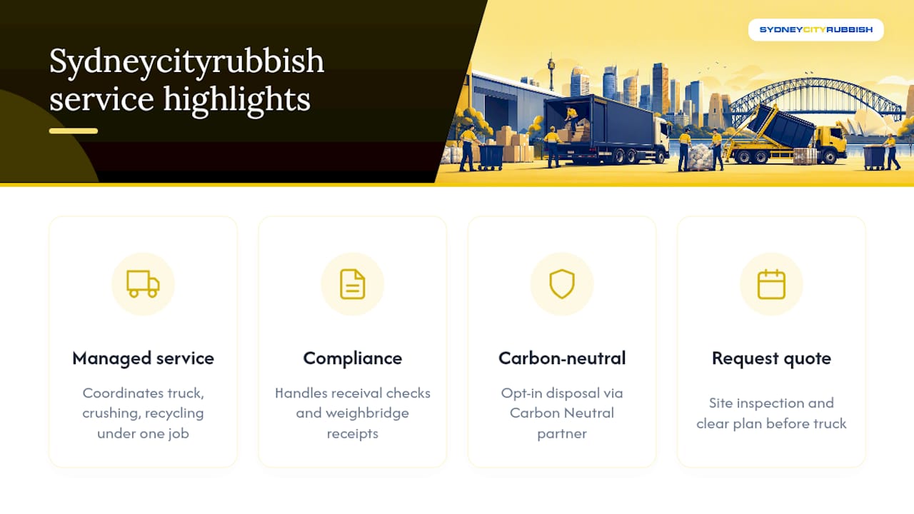 Sydney City Rubbish handles the compliance so you don't have to — overview diagram