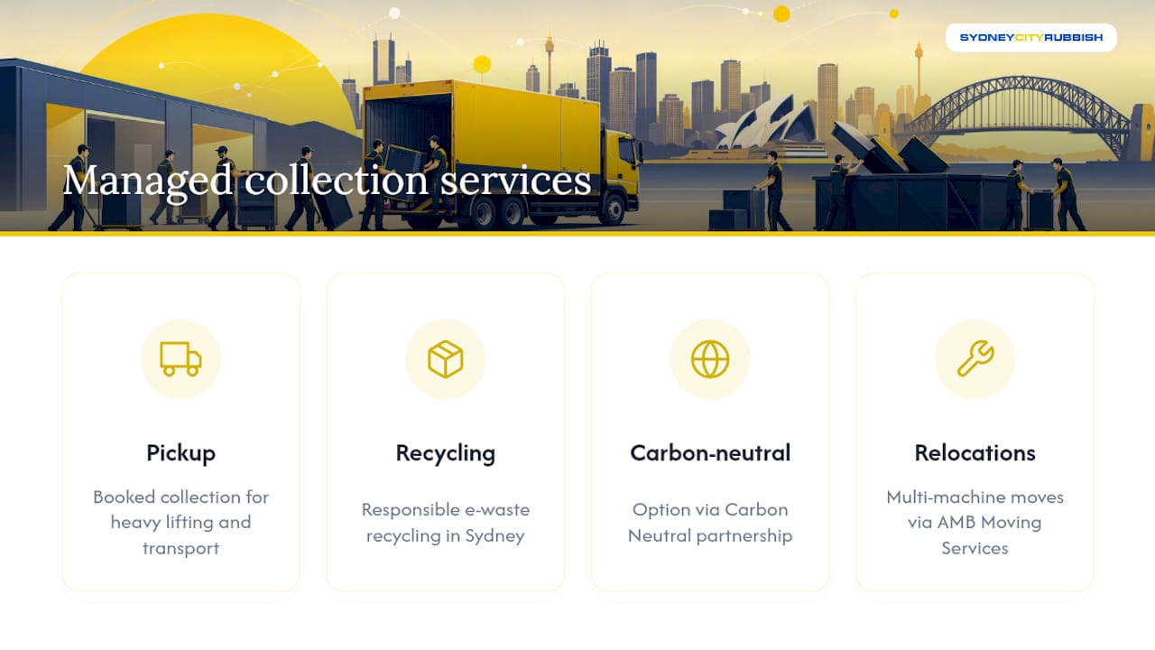 A managed alternative: professional collection for old office equipment — overview diagram