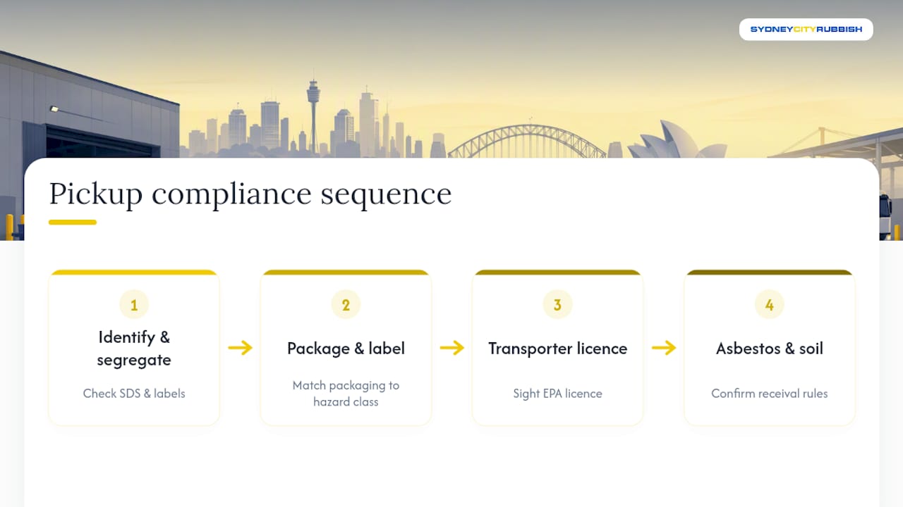 Hazardous waste packaging and licensing workflow
