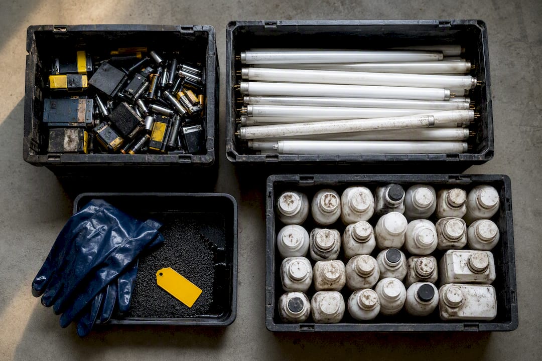 Separated commercial hazardous waste materials