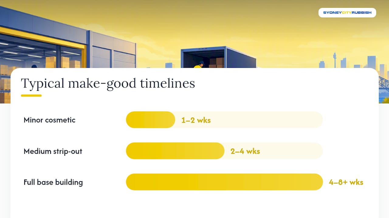What does retail make-good cost, and how long does it take? — overview diagram