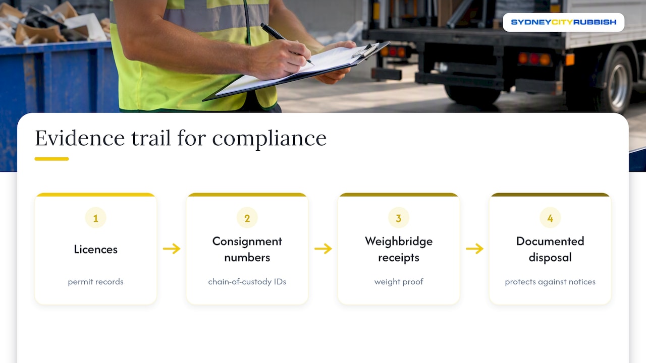 Waste compliance evidence trail diagram