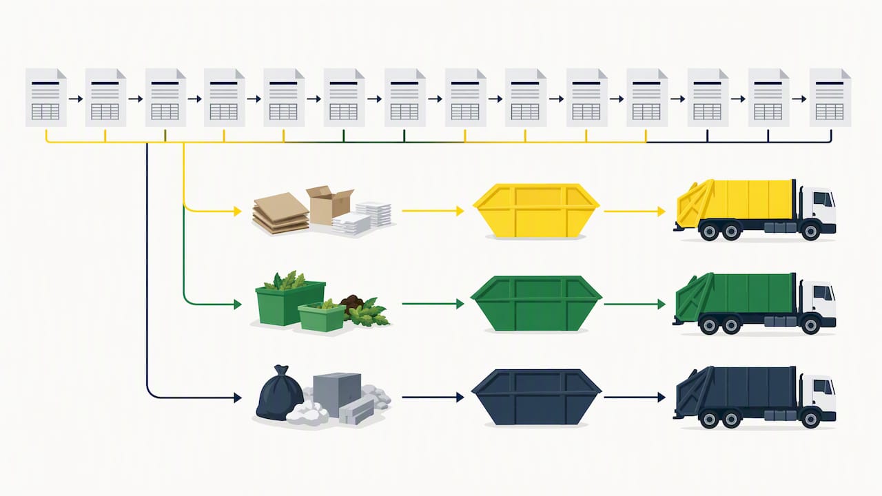 Twelve months of waste records reconciled by stream