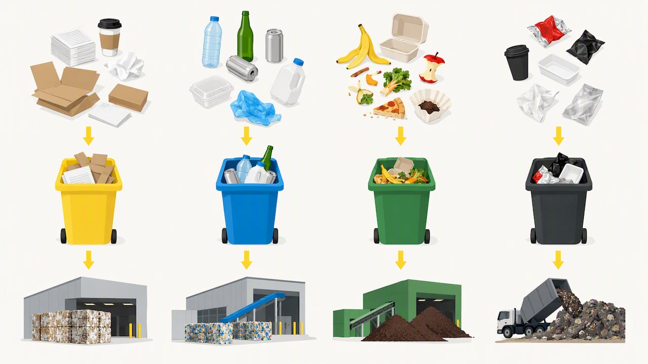 Office waste streams showing common contamination