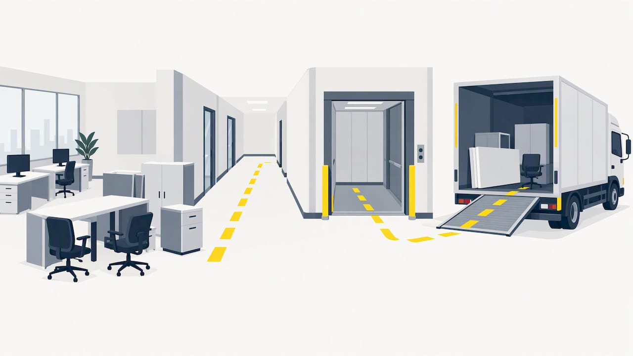 Clear route for safe office furniture removal
