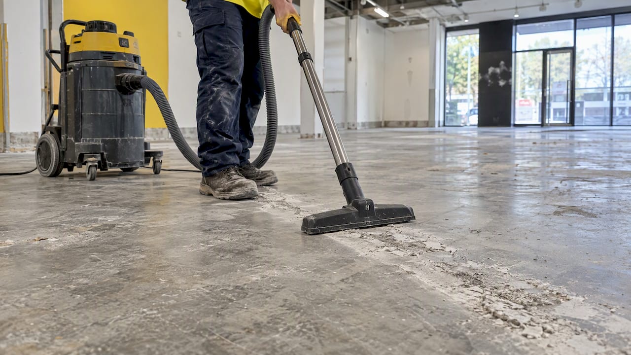 Industrial dust extractor on a commercial floor